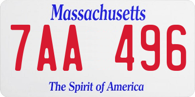 MA license plate 7AA496