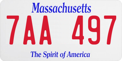 MA license plate 7AA497