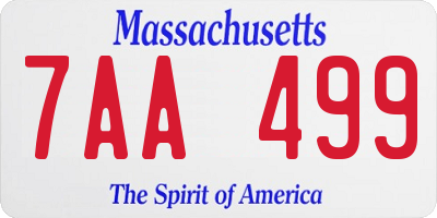 MA license plate 7AA499