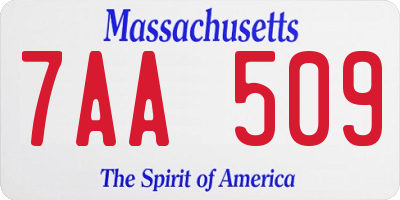 MA license plate 7AA509
