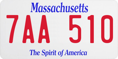 MA license plate 7AA510