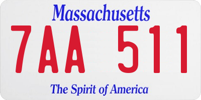 MA license plate 7AA511