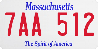 MA license plate 7AA512