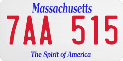 MA license plate 7AA515