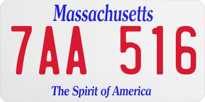 MA license plate 7AA516