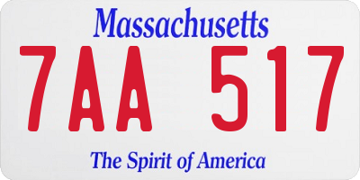 MA license plate 7AA517