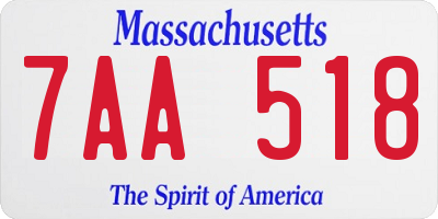 MA license plate 7AA518