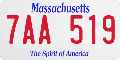 MA license plate 7AA519