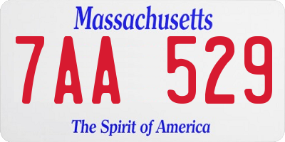 MA license plate 7AA529