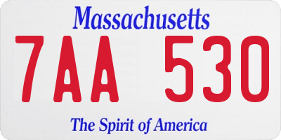 MA license plate 7AA530
