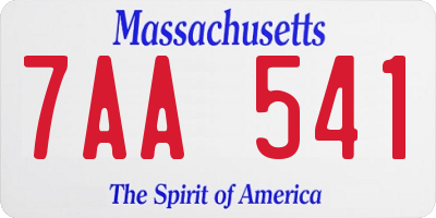 MA license plate 7AA541