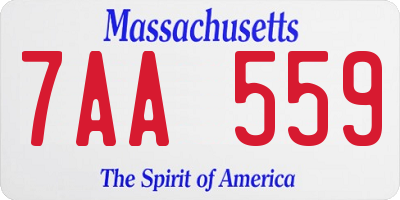 MA license plate 7AA559