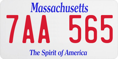 MA license plate 7AA565