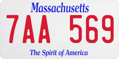 MA license plate 7AA569