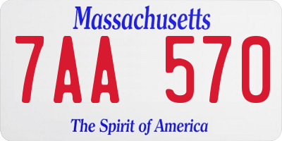 MA license plate 7AA570