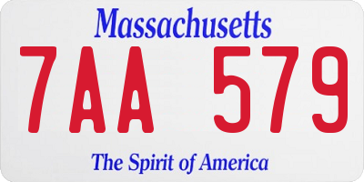 MA license plate 7AA579