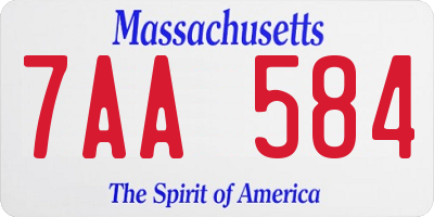MA license plate 7AA584