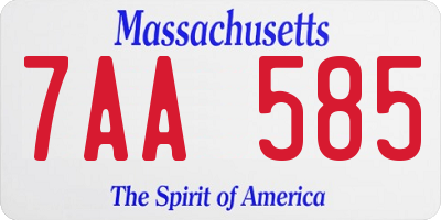 MA license plate 7AA585
