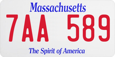 MA license plate 7AA589