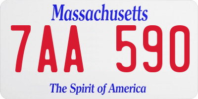 MA license plate 7AA590