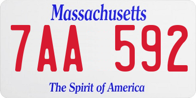 MA license plate 7AA592