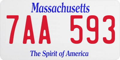 MA license plate 7AA593