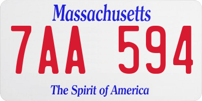 MA license plate 7AA594