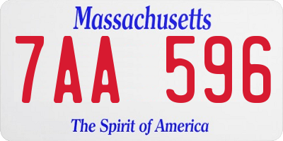 MA license plate 7AA596