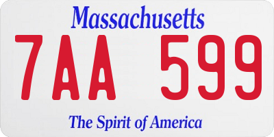 MA license plate 7AA599
