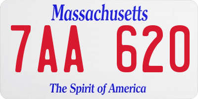 MA license plate 7AA620