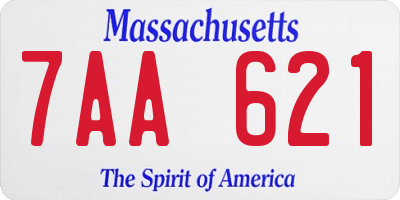 MA license plate 7AA621