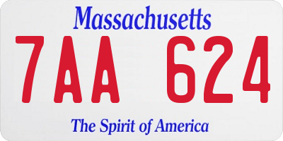 MA license plate 7AA624