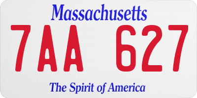 MA license plate 7AA627