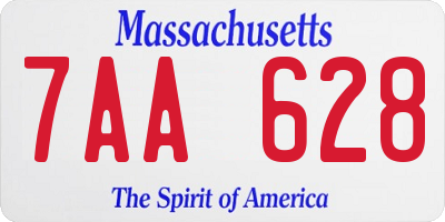 MA license plate 7AA628