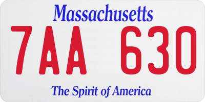 MA license plate 7AA630