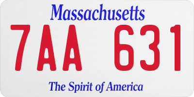 MA license plate 7AA631