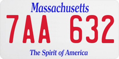 MA license plate 7AA632