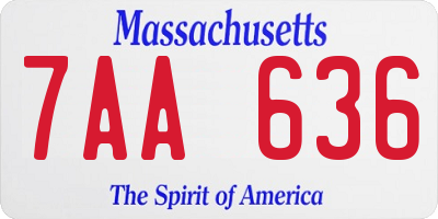 MA license plate 7AA636