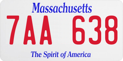 MA license plate 7AA638