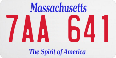 MA license plate 7AA641