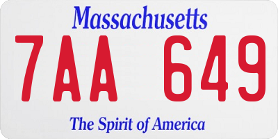 MA license plate 7AA649