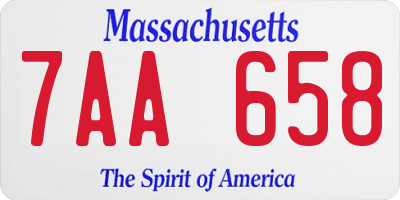MA license plate 7AA658