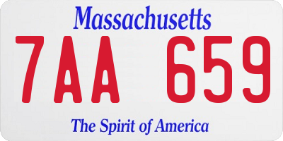 MA license plate 7AA659