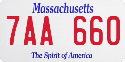 MA license plate 7AA660