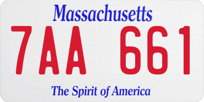 MA license plate 7AA661