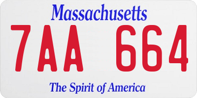MA license plate 7AA664