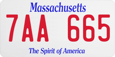 MA license plate 7AA665