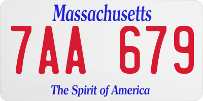 MA license plate 7AA679
