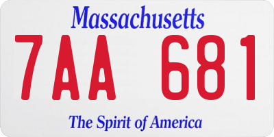 MA license plate 7AA681