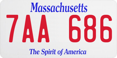 MA license plate 7AA686